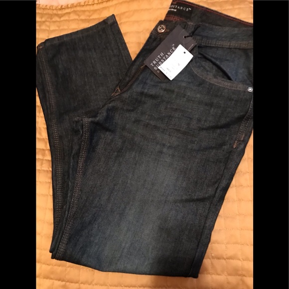 TRUE SUBSTANCE Dark Blue Slim Straight jeans. - Picture 1 of 9